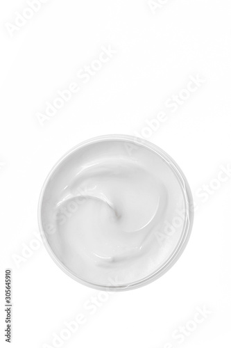 Hygienic cream, top view copy space cosmetic