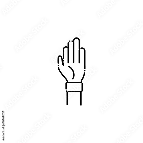 hand vote accept line style icon