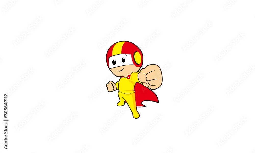 Action icon of super hero cartoon child vector illustration