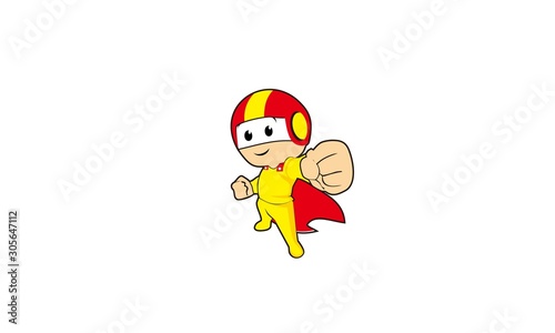 Action icon of super hero cartoon child vector illustration