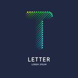 The letter T of the Latin alphabet. Display character in a bright contemporary style.