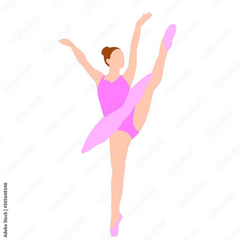 vector, isolated, ballerina dancing in a flat style vector, isolated, ballerina dancing in a flat style