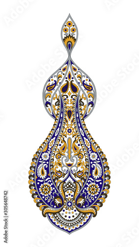 Traditional Asian design motif on white background