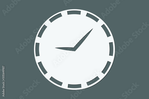 Simple clock with circular shape on black background vector illustration for time tracking