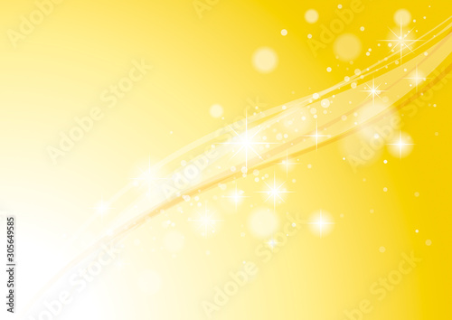 光　キラキラ　曲線　背景　黄色