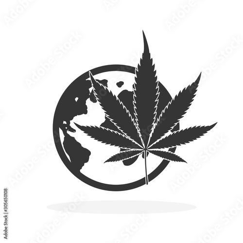 World cannabis icon isolated.