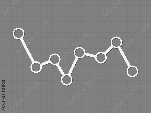 Trend of business with ups and downs on dark gray graph paper vector illustration