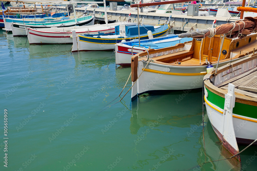 Boats in the port of Cassis town. Provence, France