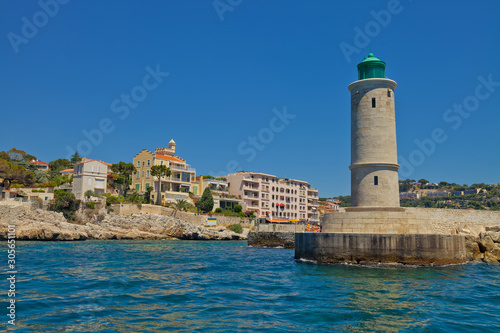 Lighthouse in Cassis town. Provence, France 