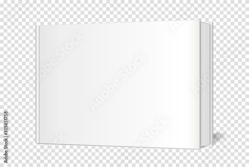 Vector mock up, tamplate of  standinng hardcover album on transparent background. Realistic shadows. Suitable for your design.