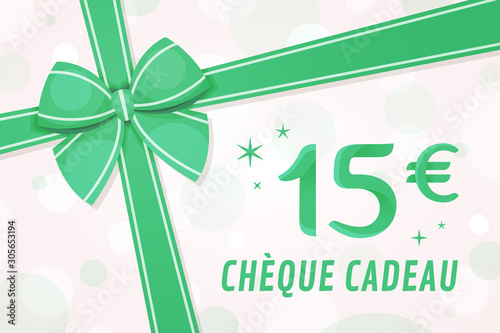 Chèque cadeau 15 euros - Carte Cadeau - Bon d'achat