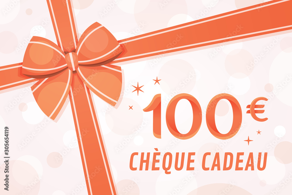 Chèque cadeau 100 euros - Carte Cadeau - Bon d'achat Stock Vector | Adobe  Stock