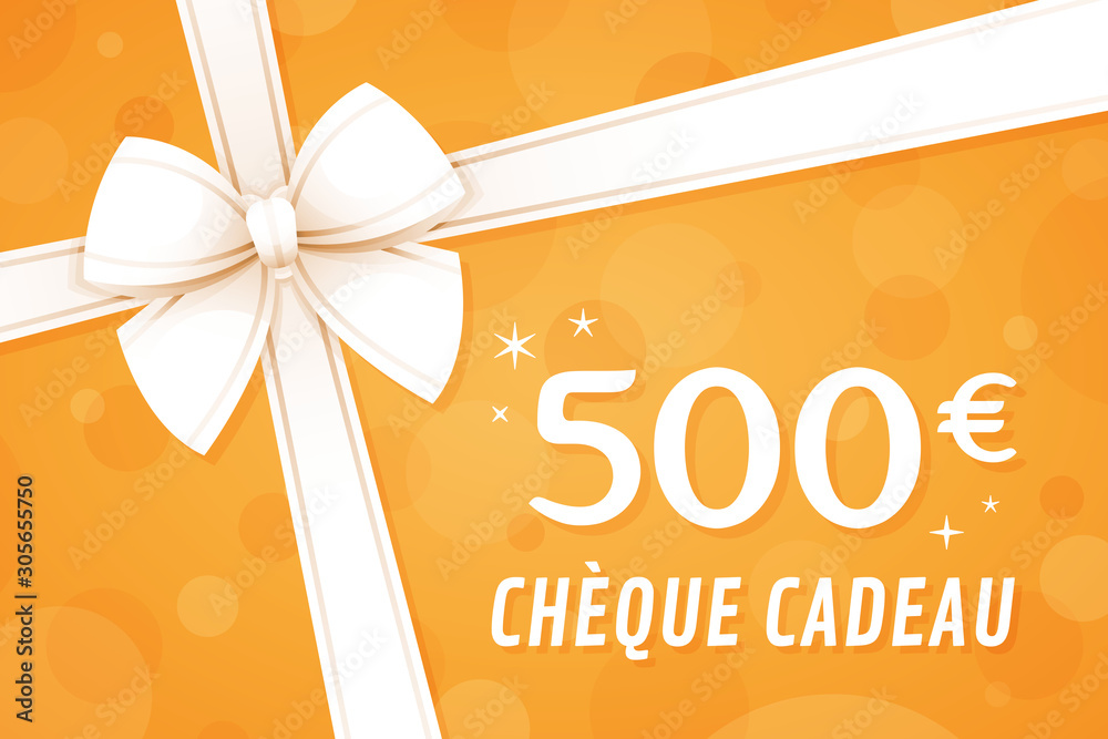 Chèque cadeau 500 euros - Carte Cadeau - Bon d'achat Stock Vector | Adobe  Stock