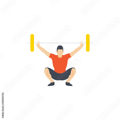 Weightlifter Vector Flat Icon