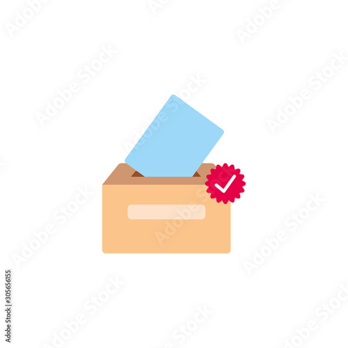 vote urn box accept flat style icon