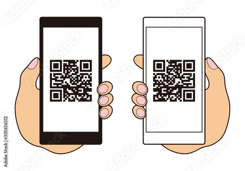 QRコード決済 ベクターイラスト