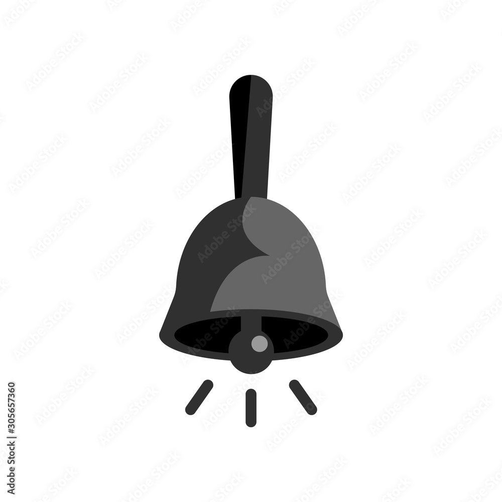 Naklejka premium Bell icon vector, Alarm, service handbell sign Isolated on white background.
