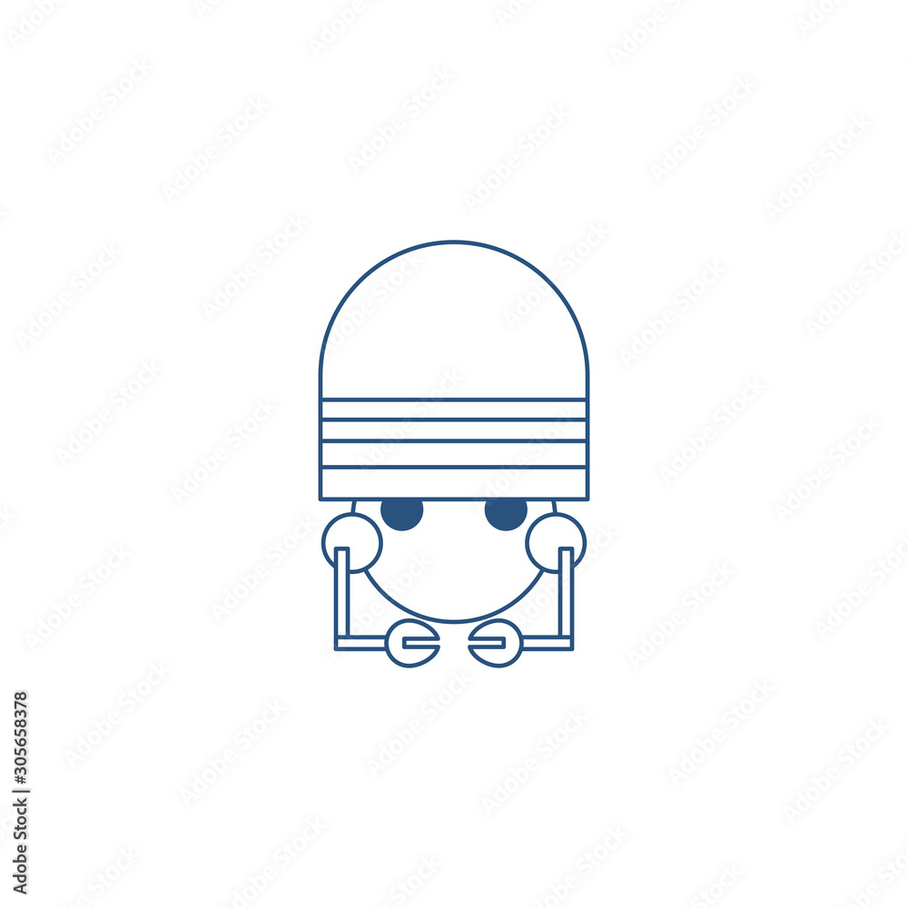 robot with two hands line style icon robot with two hands line style icon