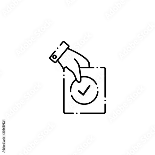 hand vote accept line style icon