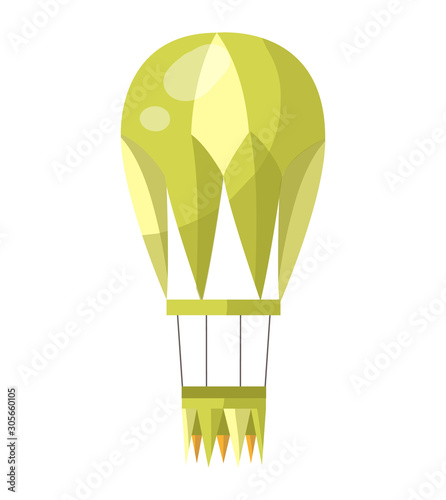 Flat illustration of hot air-balloon. Cartoon flying entertainment festival balloons outdoor. Travel, sky transport illustration