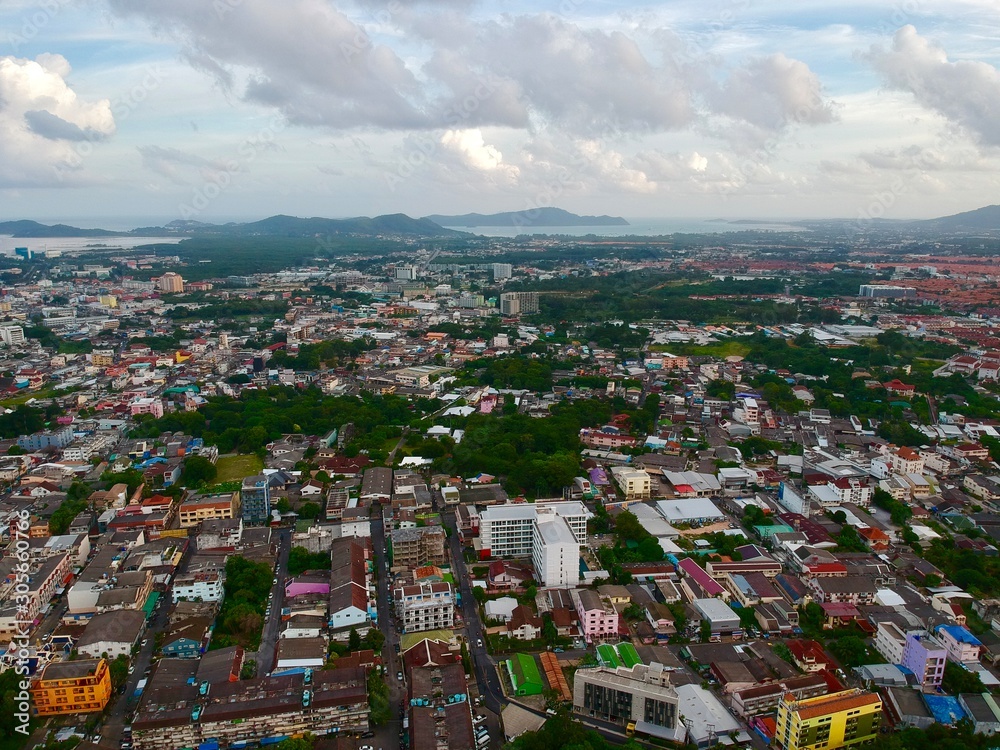 Aerial View of Old Phuket Town Thailand