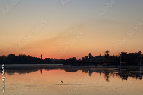 Sunset over the Palić lake
