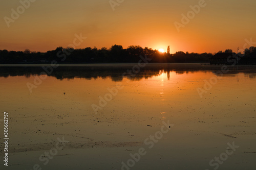 Sunset over the Palić lake