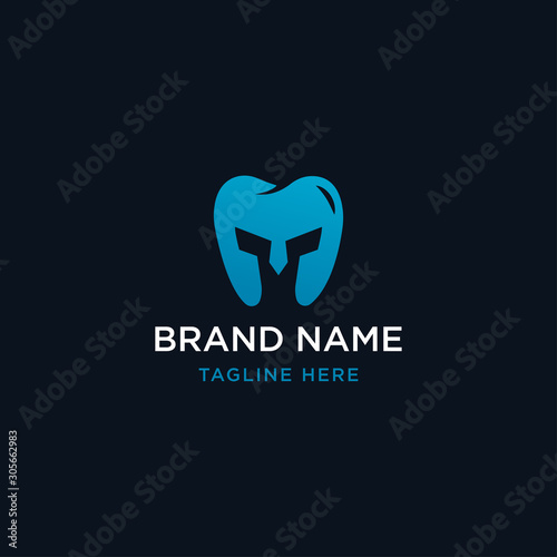 dental spartan logo design template - vector