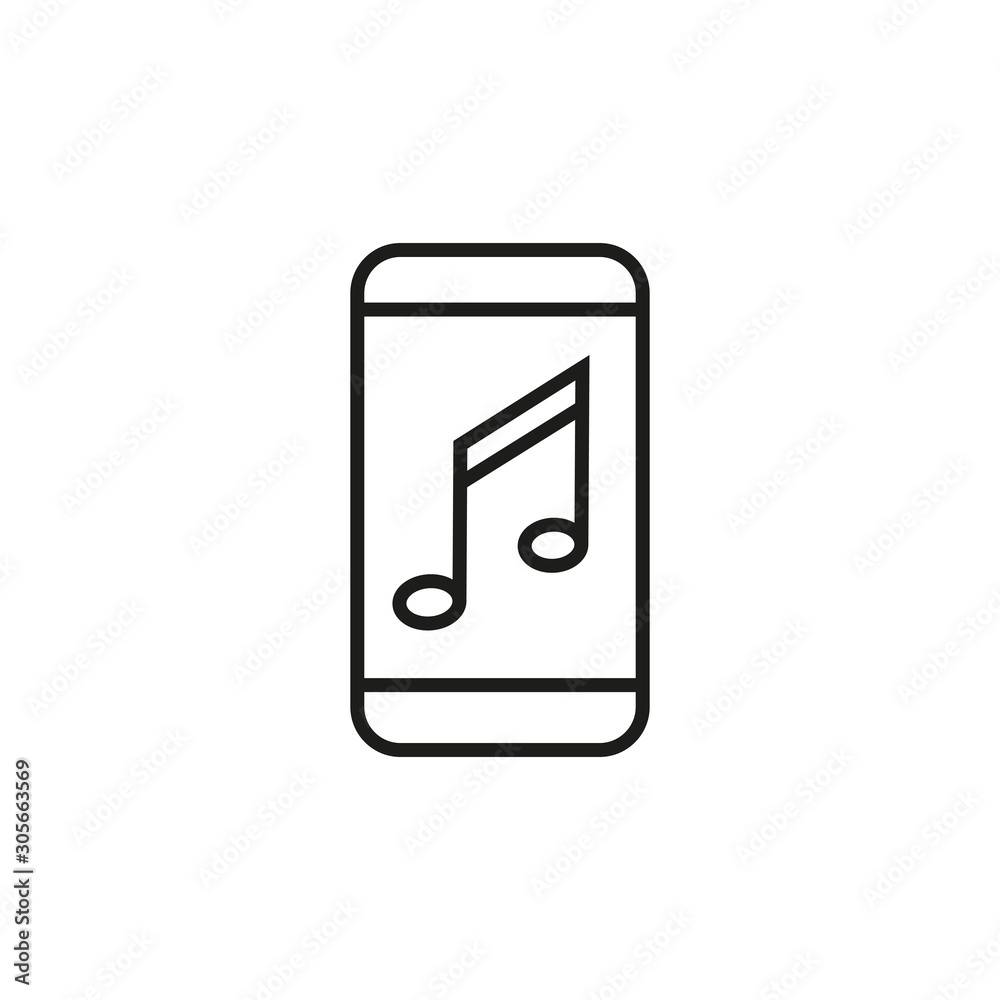 CALL simple linear icon on white background, Ringing telephone, plays music, Editable stroke. Sound. EPS 10 CALL simple linear icon on white background, Ringing telephone, plays music, Editable stroke. Sound. EPS 10