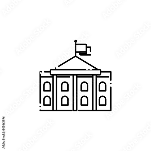 vote building line style icon