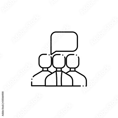 business people vote line style icon