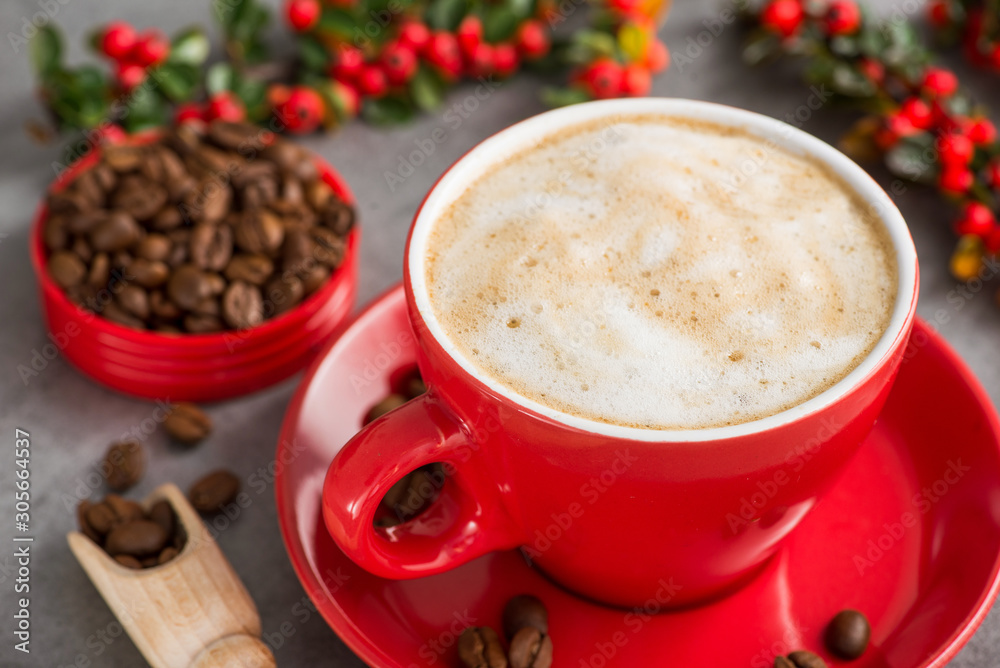 Colombian arabica coffee berries on a stone background Colombian arabica coffee berries on a stone background
