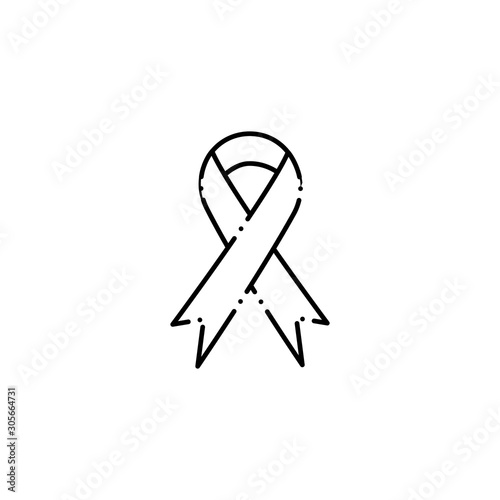 ribbon awareness vote line style icon