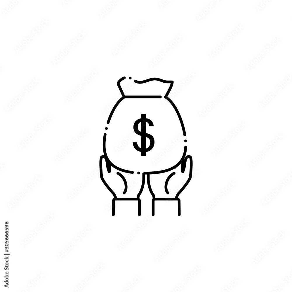 vote money bag line style icon vote money bag line style icon