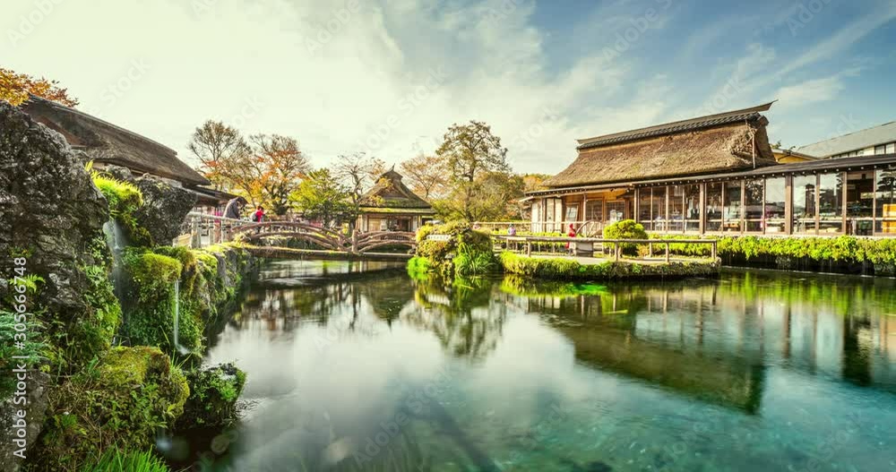 Timelapse of Yamanashi wth Mt Fuji and Pond at Oshi no Hakkai village. The village is known for its eight pristine ponds Timelapse of Yamanashi wth Mt Fuji and Pond at Oshi no Hakkai village. The village is known for its eight pristine ponds