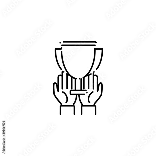 vote trophy accept line style icon
