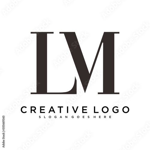 LM initial logo design vektor template