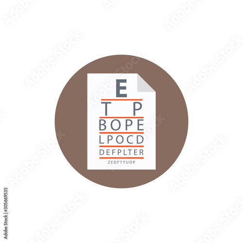 Snellen Chart Vector Icon