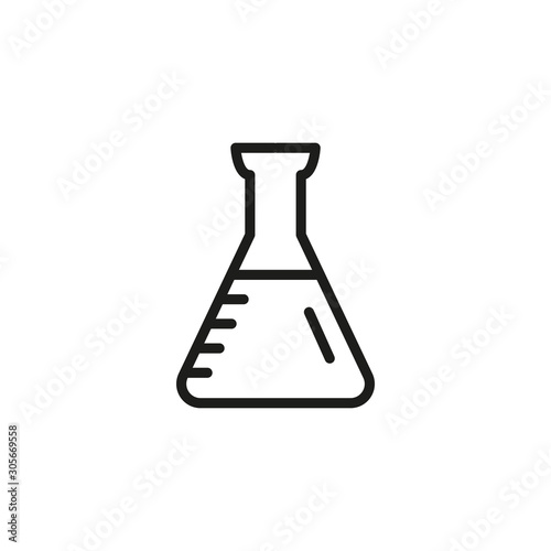Simple flask line icon.