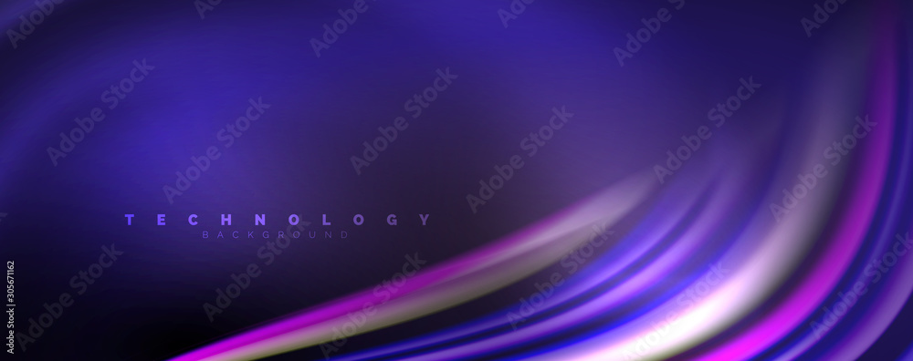 Fototapeta premium Fluid color waves with light effects, vector abstract background
