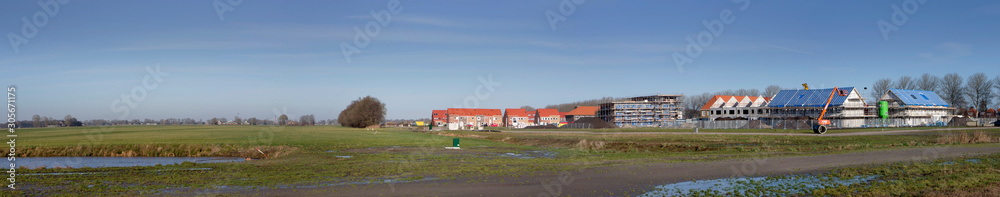 Constructionsite. Building houses. Nieveense Landen Meppel Panorama. Netherlands