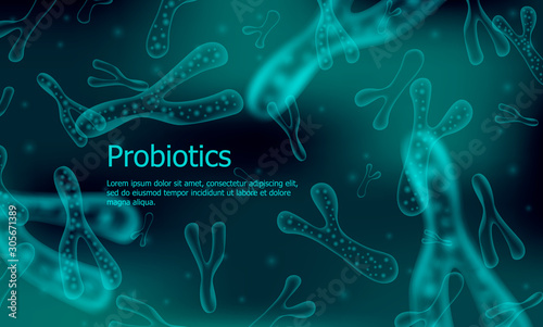 Probiotics Bacteria Biology, Science background. 