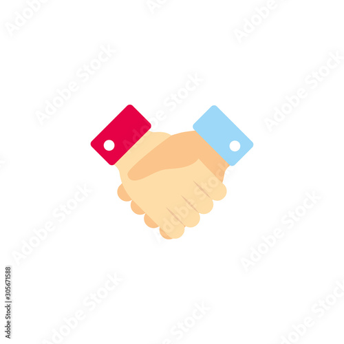 vote accept handshake flat style icon