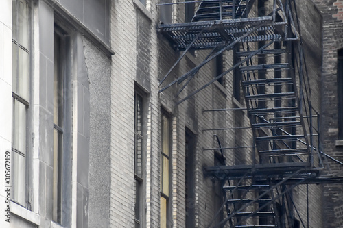 Fire Escape Stairs Outside Building Facade