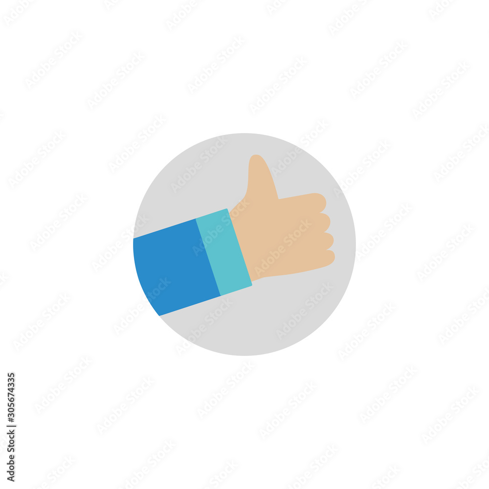 social media hand like flat style icon social media hand like flat style icon