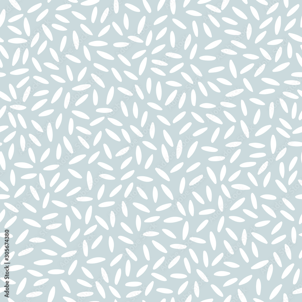 White rice seamless pattern. Rice seeds on a light blue background. Vector illustration for your design - fabric, wrapping paper, wallpaper. White rice seamless pattern. Rice seeds on a light blue background. Vector illustration for your design - fabric, wrapping paper, wallpaper.