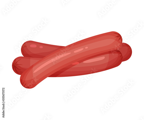 Cooked Sausages for Hot Dog Preparation Vector Item