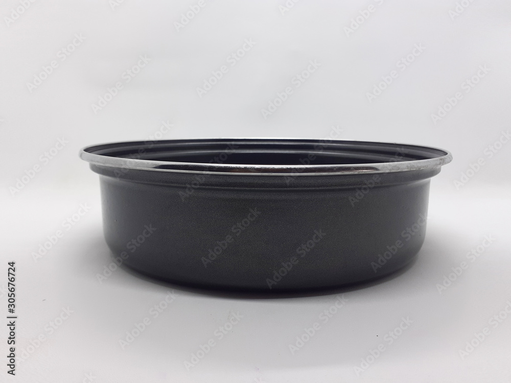 Black Metallic Frying Cake or Egg Maker Pan with Multiple Containers for Kitchen Utensils in White Isolated background Black Metallic Frying Cake or Egg Maker Pan with Multiple Containers for Kitchen Utensils in White Isolated background