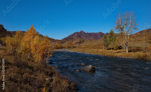 Russia. Mountain Altai. Ursul river near the village of Ongudai