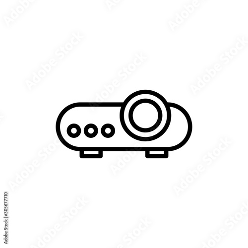 Projector Vector Line Icons of Network and Communication. Pixel perfect.